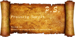 Preiszig Sarolt névjegykártya